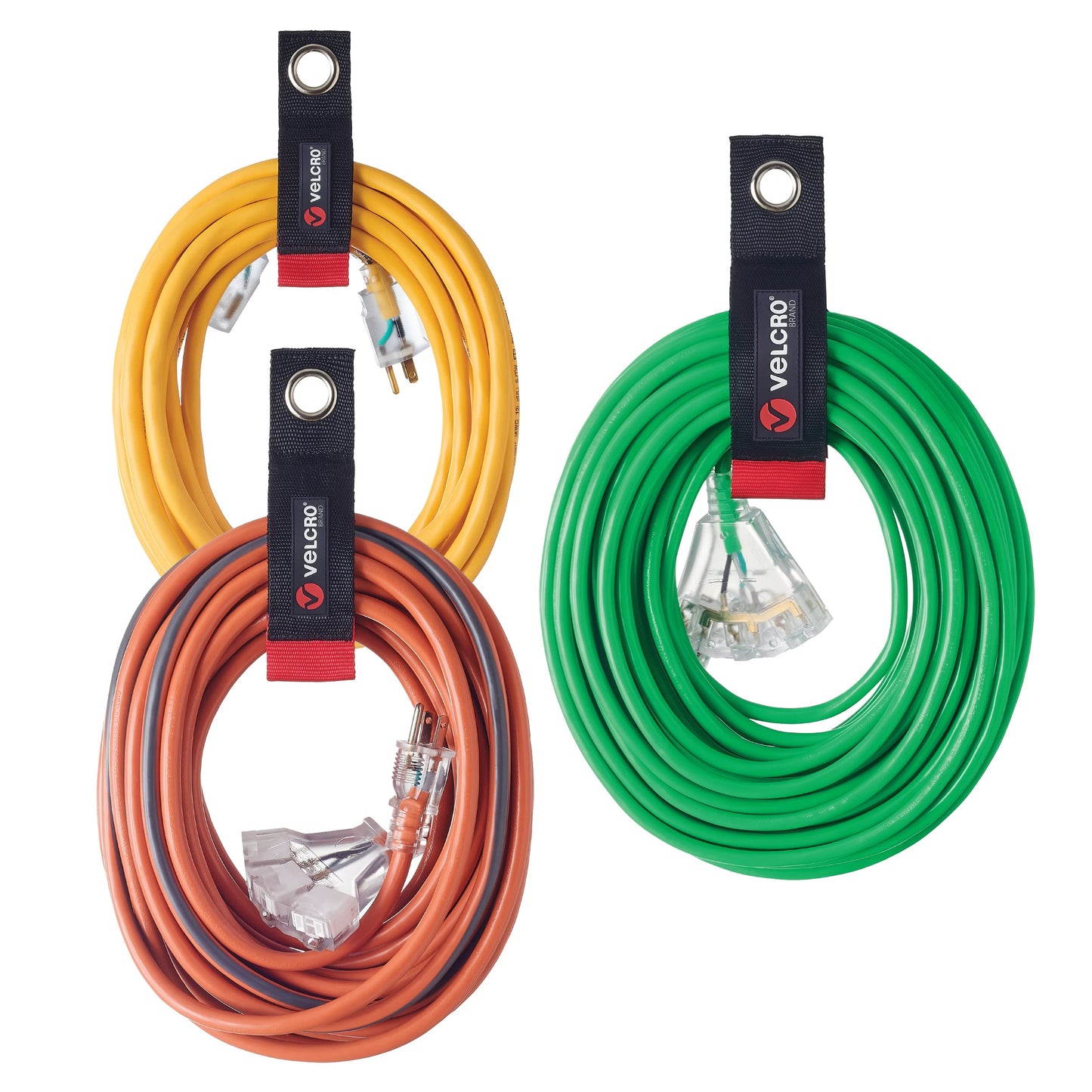Velcro Brand Easy Hang Extension Cord Holder Organizer Variety Pack | Holds 60-100lbs, Heavy Duty Straps Fit Easily on Hooks or Nails | Perfect