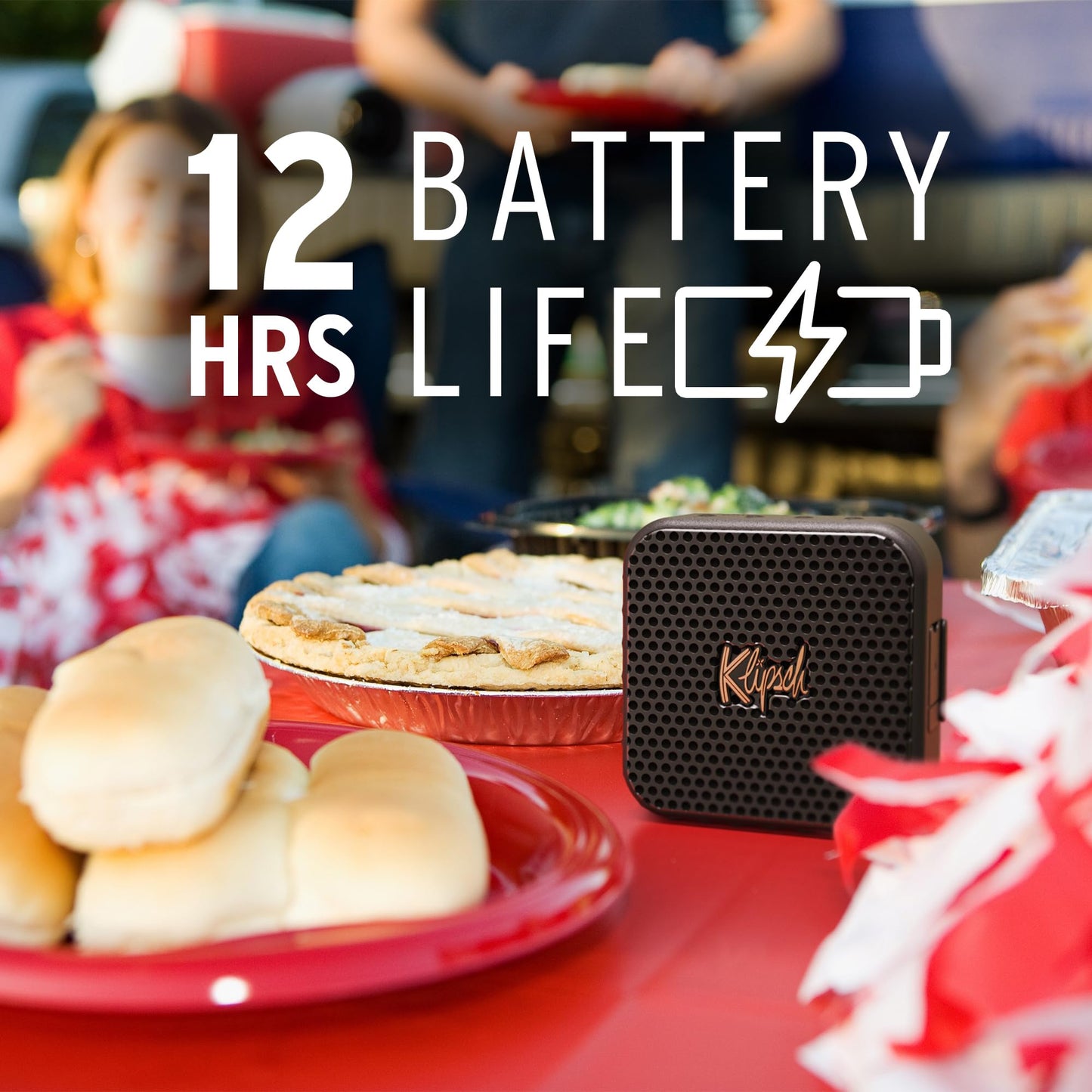 Klipsch The Austin Portable Bluetooth Speaker with a 1.5" Full Range Driver, IP67 dust and Waterproof Rating, 12 Hours of Playtime for a Premium Live