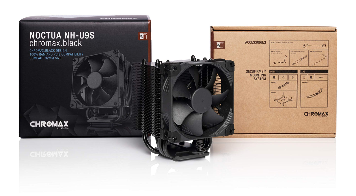 Noctua NH-U9S chromax.Black, 92mm Single-Tower CPU Cooler (Black)