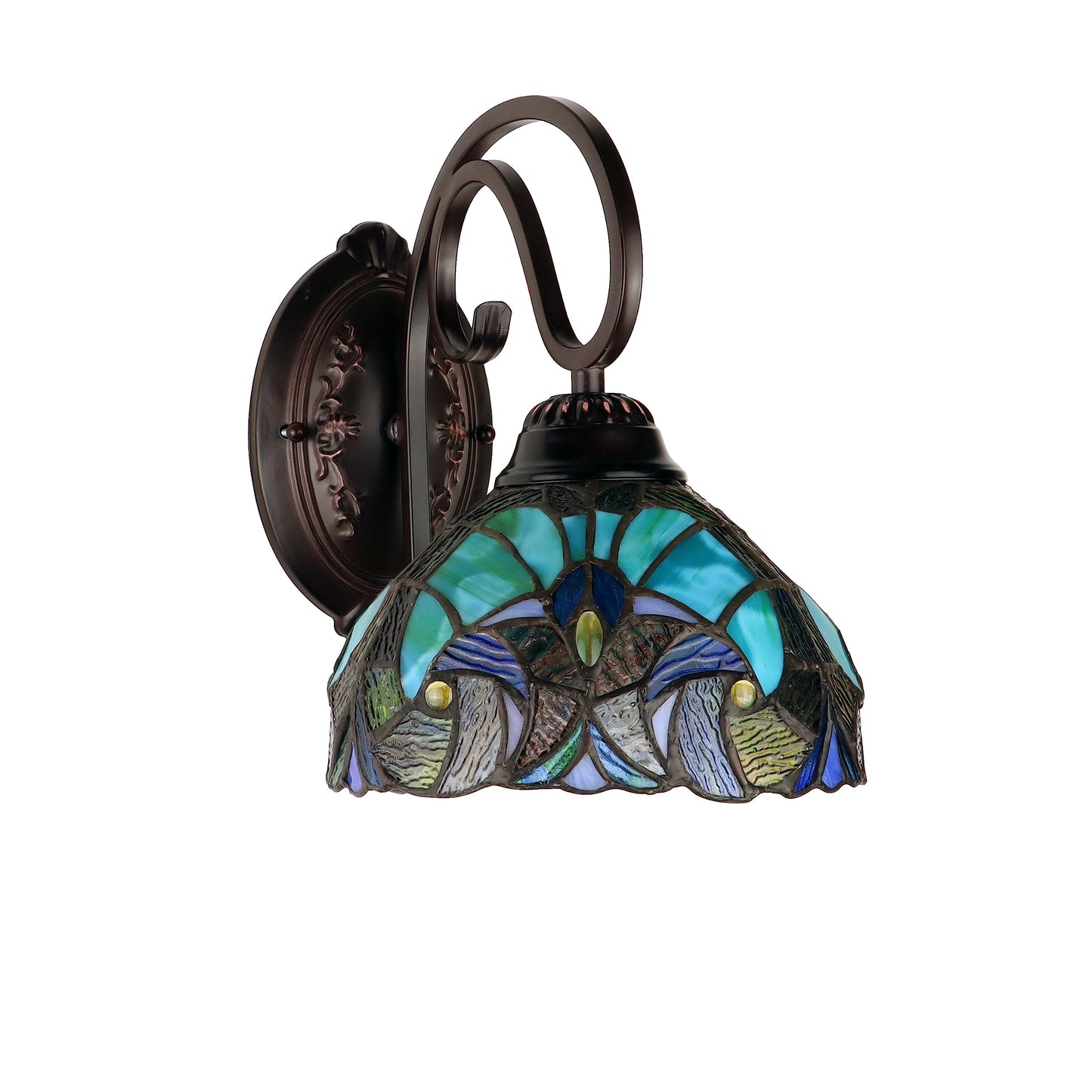 Chloe Lighting Liaison Victorian-Style 1-Light Antique Dark Bronze Finish Wall Sconce 8" Shade