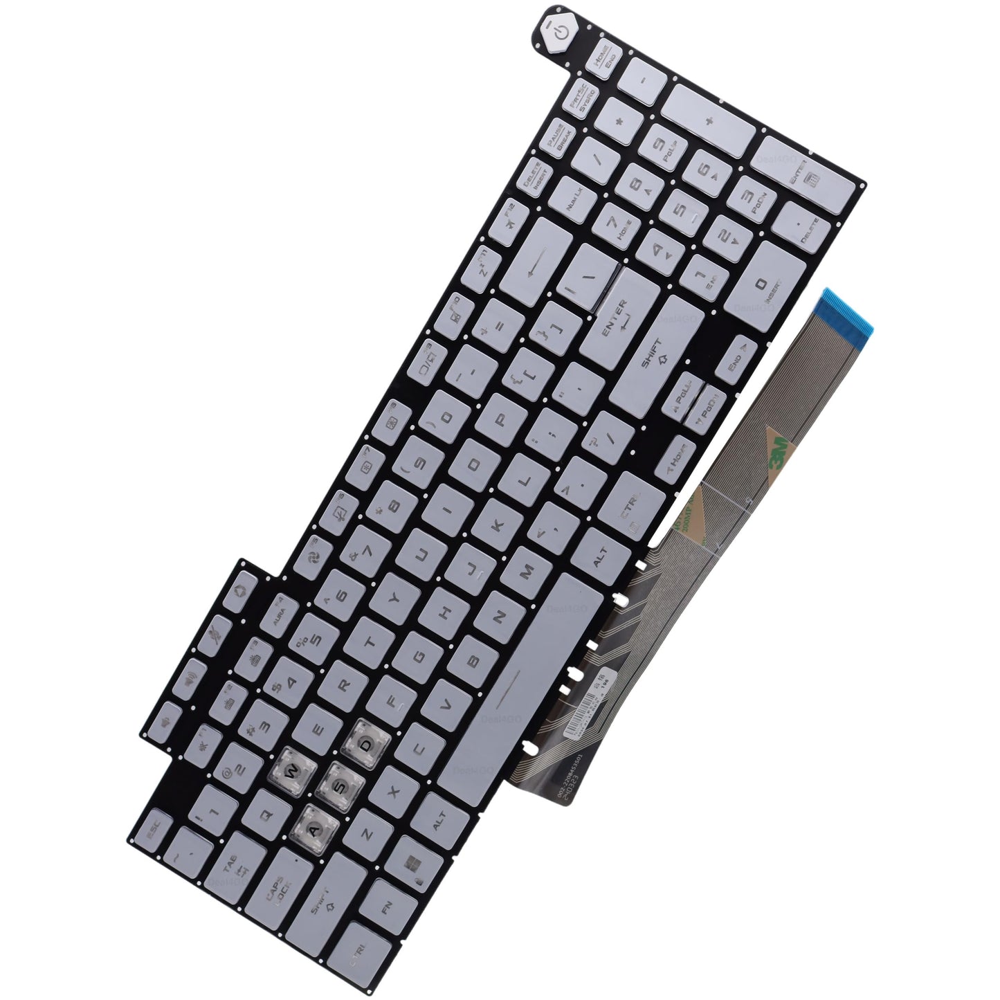 Deal4GO RGB Colorful Backlit Keyboard Replacement for ASUS FX507 FA507 FX707 FA707 TUF507 TUF707 FX577 - White Special