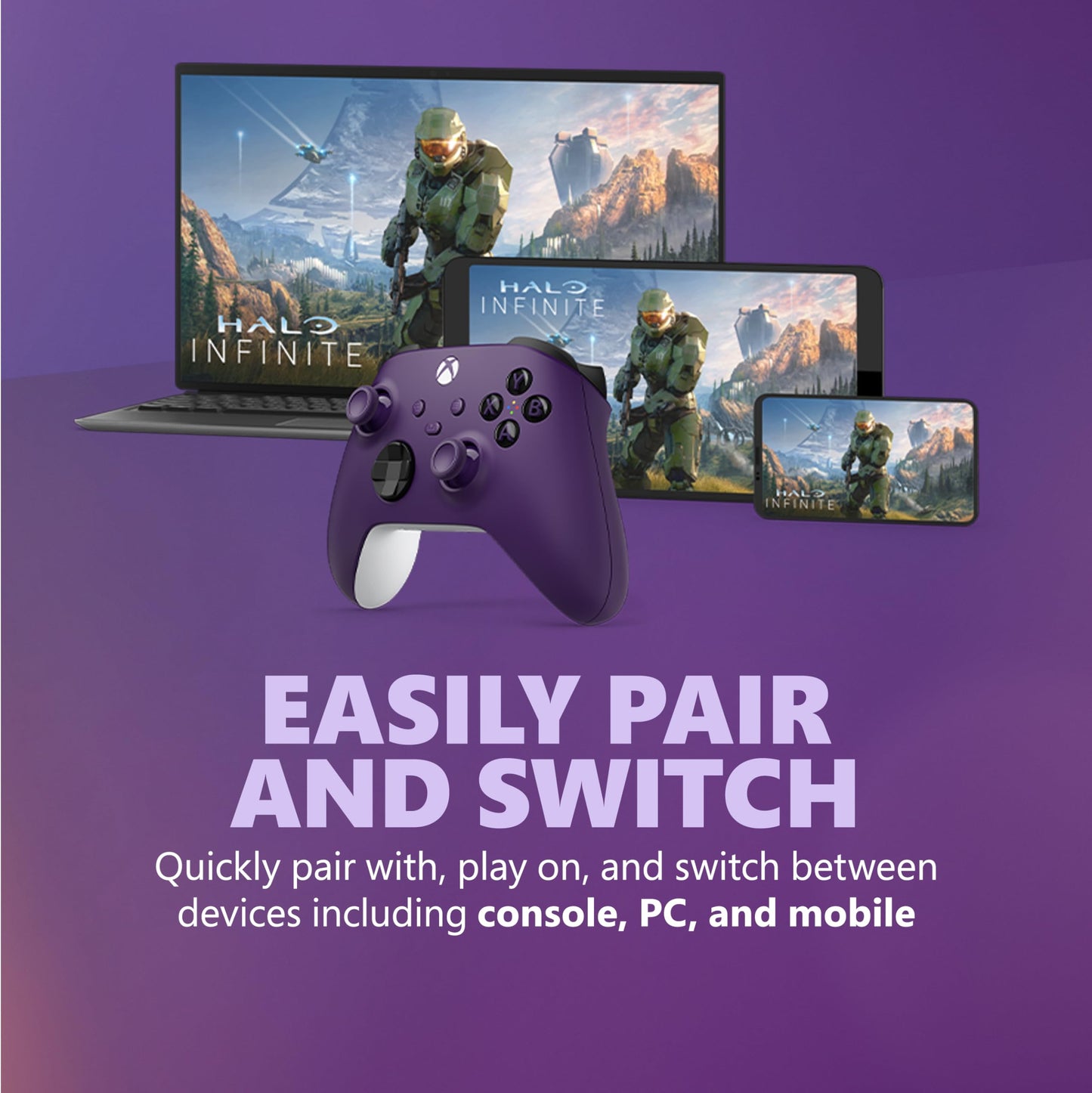 Xbox Core Wireless Gaming Controller - Astral Purple Series X|S, One, Windows PC, Android, and iOS