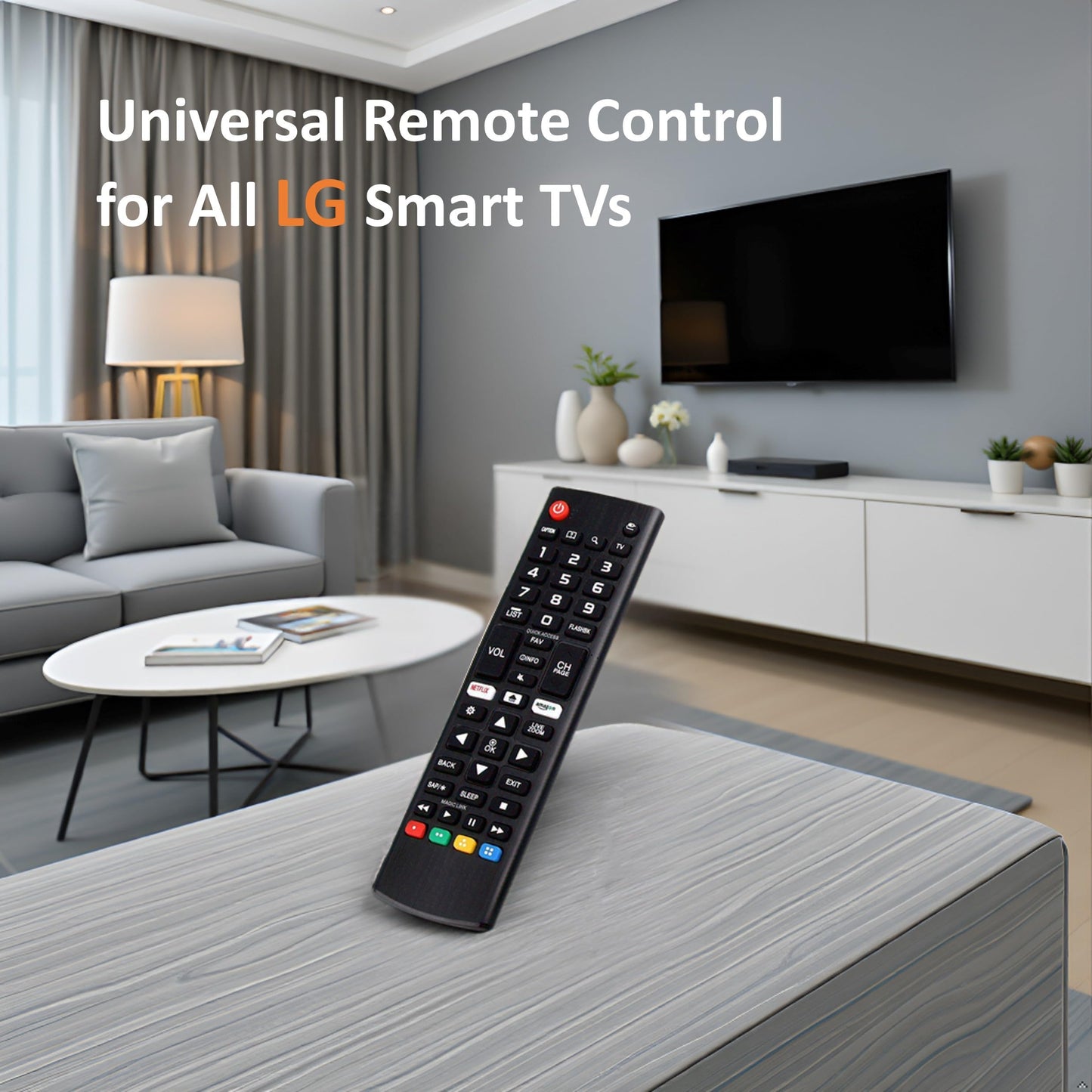 Universal Remote Control for LG Smart TV, Compatible with LG LCD LED 3D HDTV Smart TVs AKB75095307 AKB75375604 AKB74915305