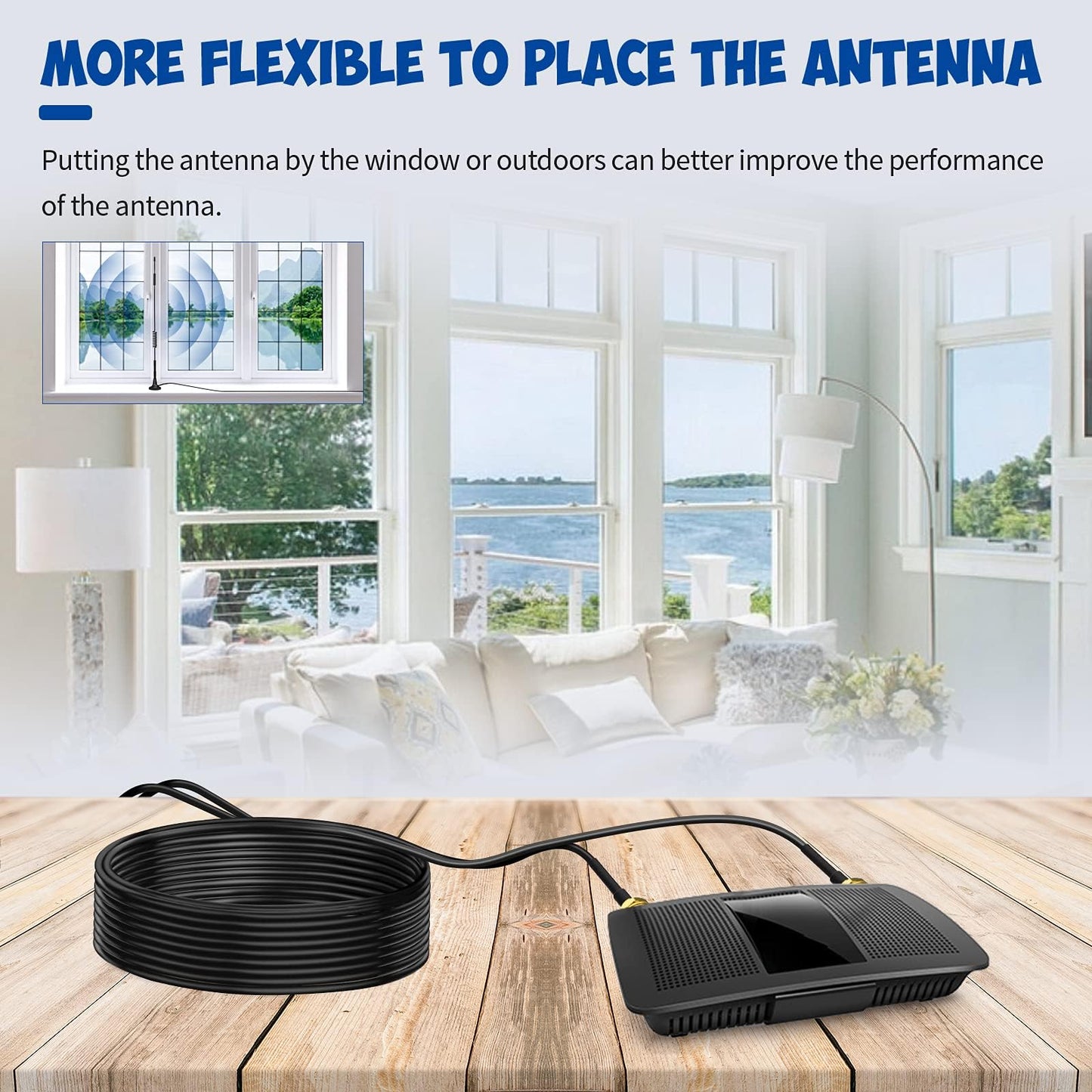 Bingfu WiFi Antenna Extension Cable 2-Pack RP-SMA Male to RP-SMA Female Bulkhead Mount RG174 Cable 3m 10 feet for WiFi Router Security IP Camera