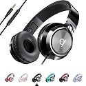 ARTIX CL750 Wired Headphones with Mic - Noise Isolating On-Ear Headphones for Computer and Laptop Wired, Plug in Corded Headphone with Wire (Foldable