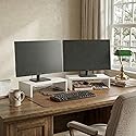Furinno CLASSIC Monitor Stand Riser Set of 2, 15.7" Wide Dual Monitor Riser, Stackable Separable Laptop Stand for Desk, Desktop Organizers
