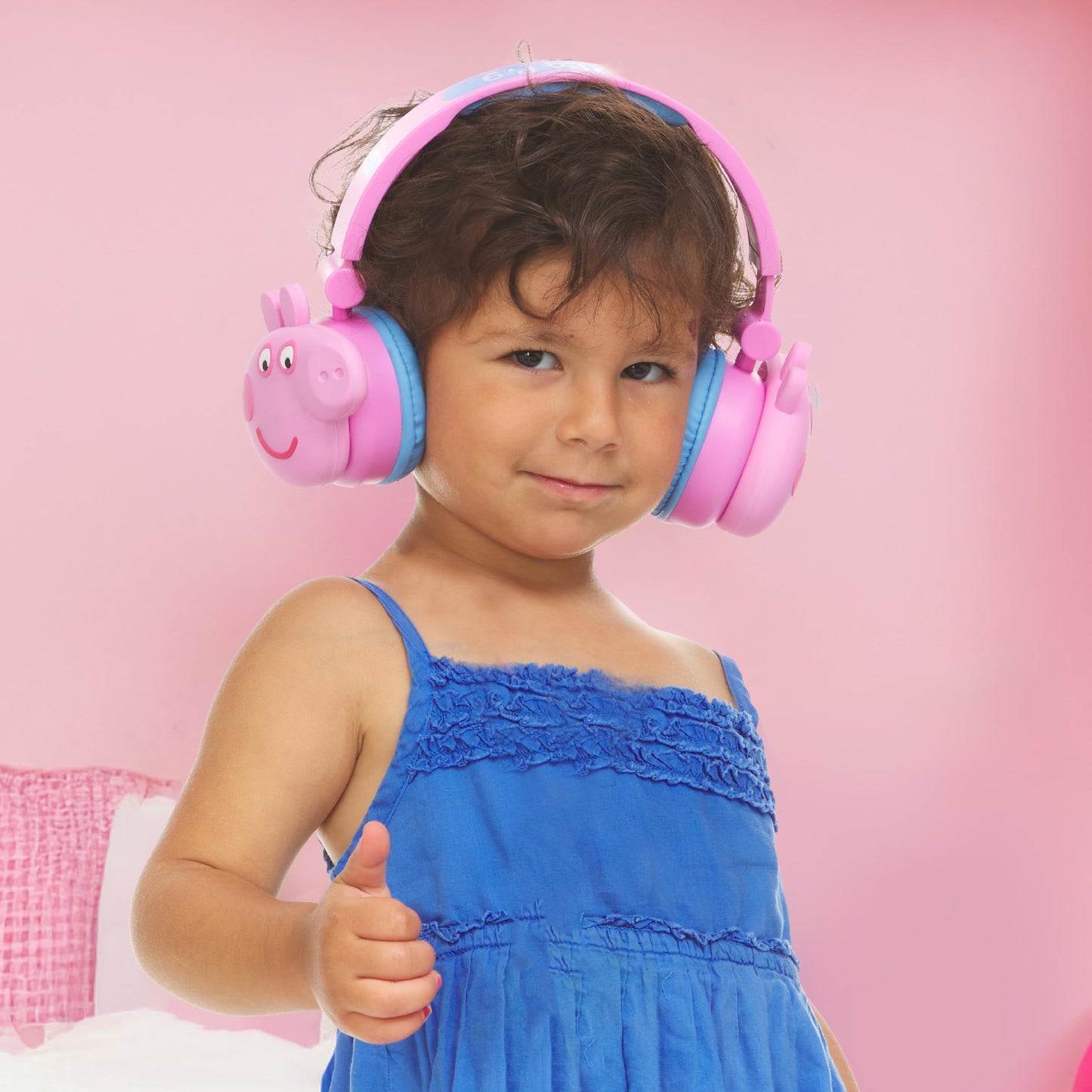 Peppa Pig - Kids Bluetooth Headphones, Wireless & Wired Over-Ear Headphones with Safe Volume, Adjustable Headband, Rechargeable Battery & Stereo Sound