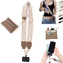 Surlveia Crossbody Body Phone Holder for Women, New Phone Strap with Zippered Pouch, Adjustable Crossbody Strap (Brown)