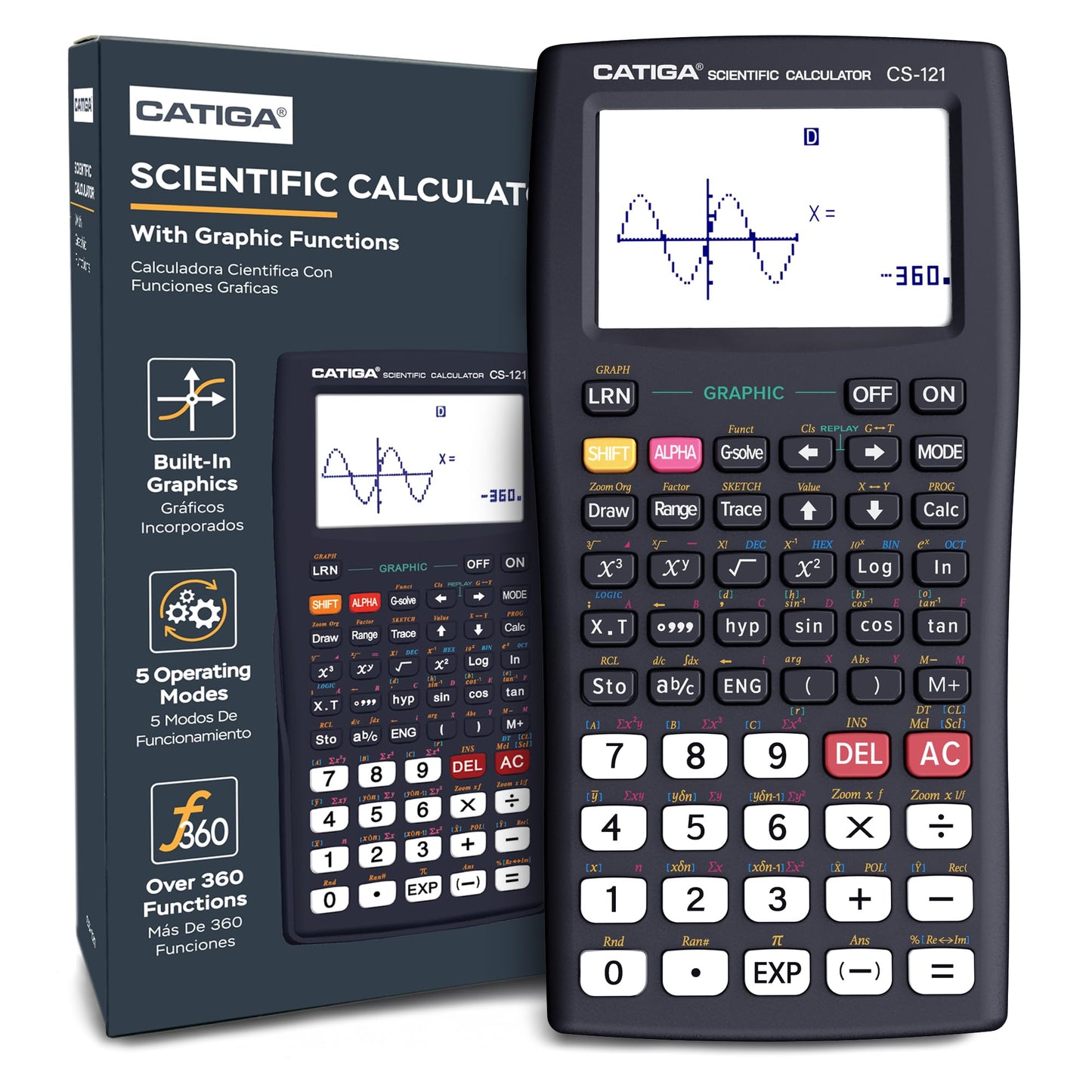 CATIGA Scientific Calculators with Graphic Functions, Graphing Calculators with Multiple Modes, Scientific Calculators for Students, High School or
