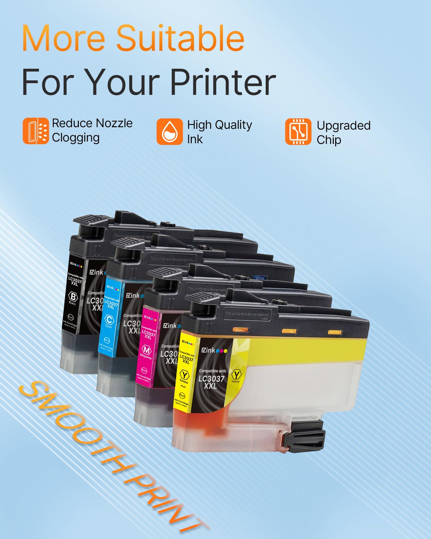 E-Z Ink LC3037 XXL Ink Cartridges for Brother LC3037 Ink Cartridges LC 3037