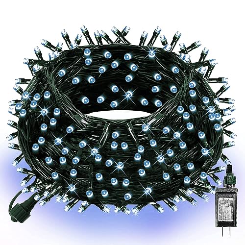 Dazzle Bright 300 LED Christmas String Lights, 100 FT Connectable Waterproof String Lights Green Wire with 8 Modes, Christmas Decorations for Indoor