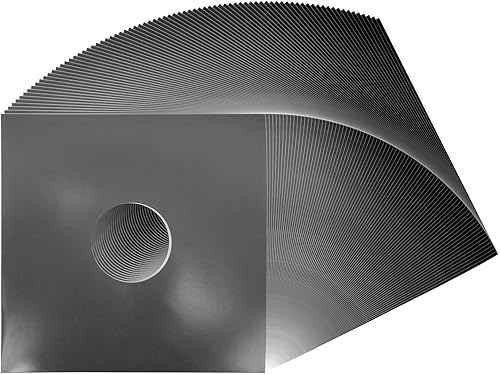 (50 Pack) 12 inch LP Gray Record Jacket Covers - with Hole to View Center Label - Protect Your Vinyl #12JWGYHH