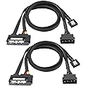 SATA 6G Data Cable, SATA Power 2-In-1 Extension Cord, LP4 IDE 4 pin to SATA 15P Female with Serial ATA III 7 Pin Female for HDD, SSD, Optical Drives