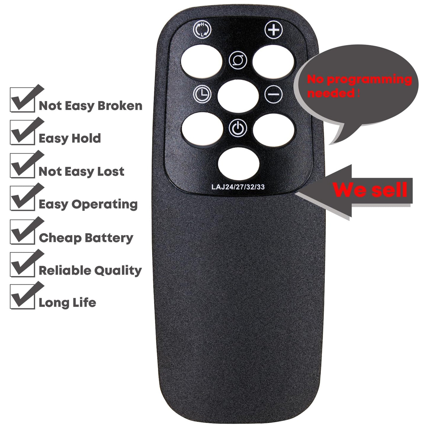 Replacement Remote Control for Lasko 6435 Designer Series Oscillating Ceramic,CT30750 Tall Tower,CT30753 Tower Space Heater
