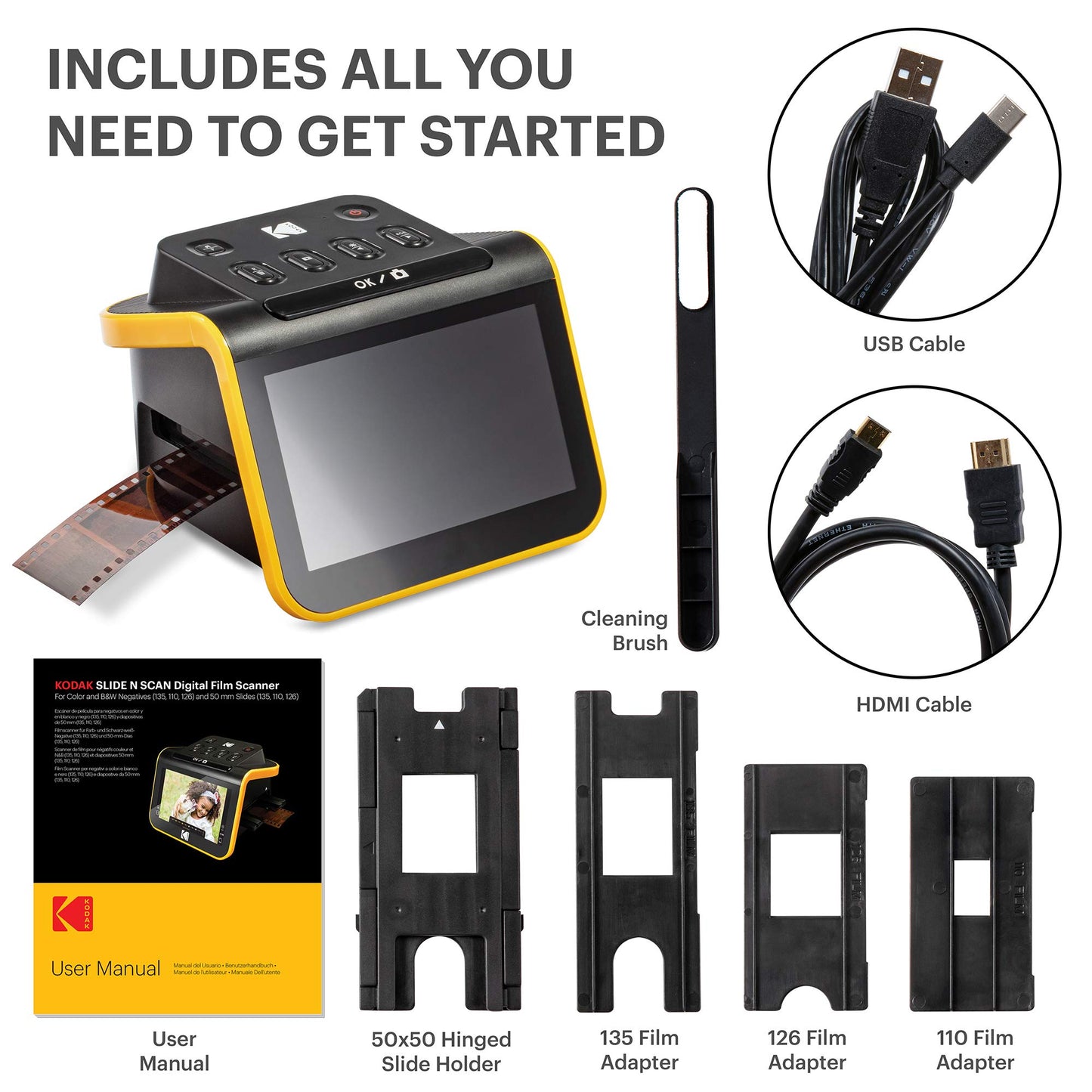 KODAK Slide N Scan Film & Slide Scanner, 22MP, 5" LCD Screen, 135/110/126mm
