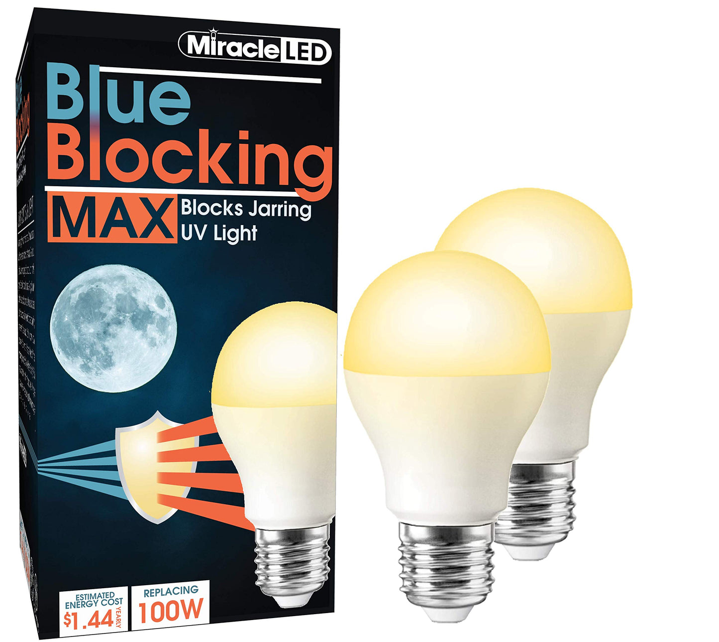 MiracleLED 604671 12W Blue Blocking MAX Light, 100W Replacement, Low-profile, 2-Pack