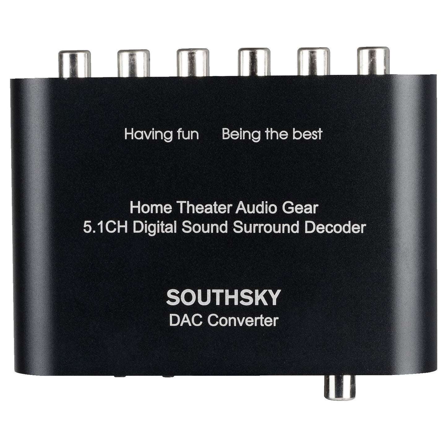 SOUTHSKY 5.1/2.1 Audio Rush Digital Sound Decoder Converter,Optical SPDIF, Coaxial to 5.1CH 2.1CH Analog Audio (6RCA Output) for Old AV Receiver