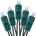 60 LED Mini Christmas Lights Cool White Green Wire String Lighting Indoor Outdoor Xmas Tree Garden Holiday Party Decor UL Certified Indoor & Outdoor