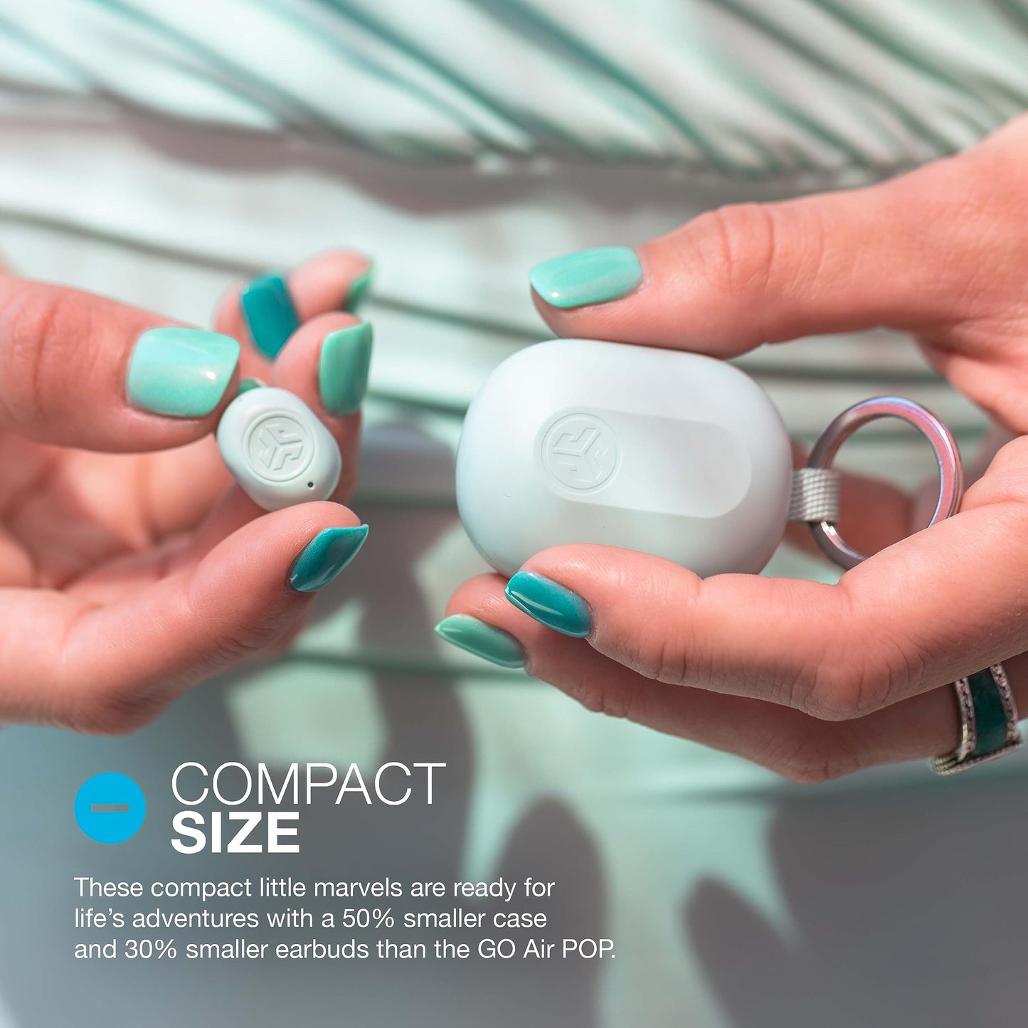 JLab JBuds Mini True Wireless Bluetooth Earbuds + Charging Case, Mint, IP55 Sweat and Dust Proof, Bluetooth Multipoint, Be Aware Audio, 3 EQ Sound