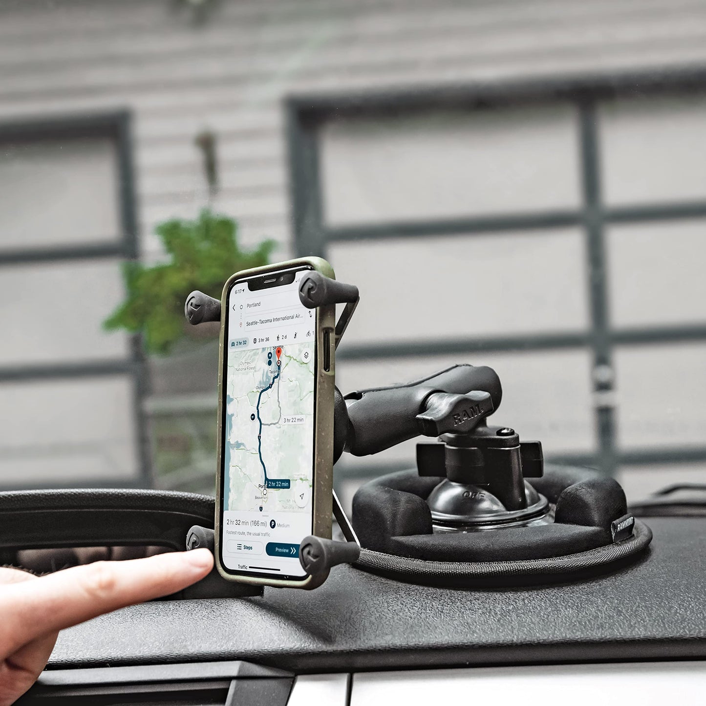 RAM MOUNTS X-Grip Universal Smartphone Holder Cradle - B Size 1" Ball (RAM-HOL-UN7BU)