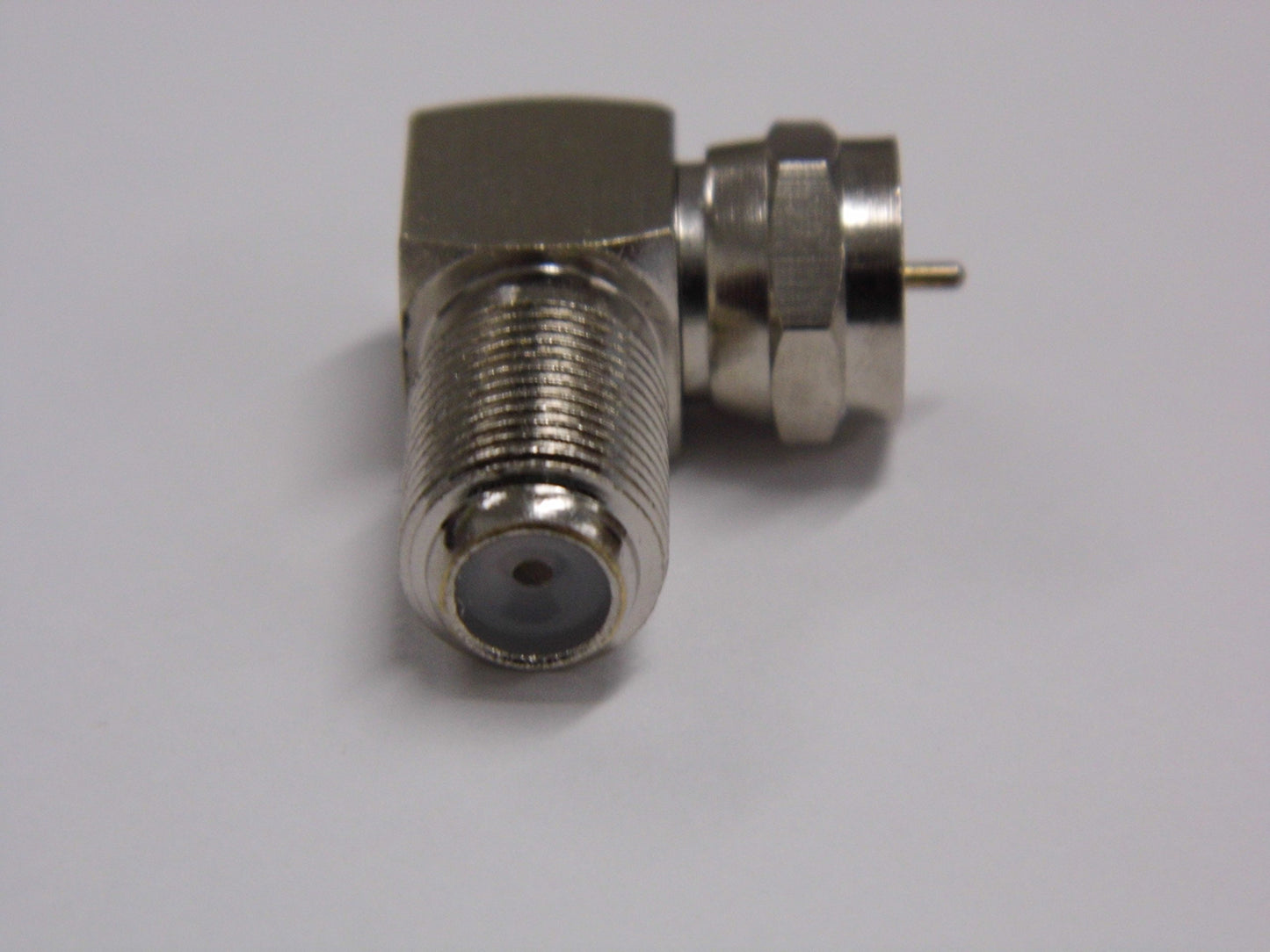Adapter 90° Degree Right Angled F Female to F Male 75 Ohm (2 Pack)