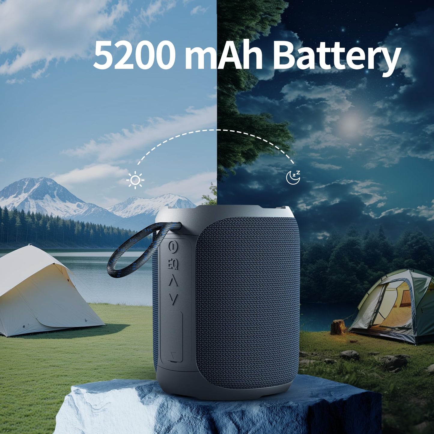 YEAHBOX Portable Bluetooth Speaker, Bluetooth 5.3 40W Wireless Stereo with Deep Bass, RGB Lights, IPX7 Waterproof, Long-Lasting Battery, TWS Pairing