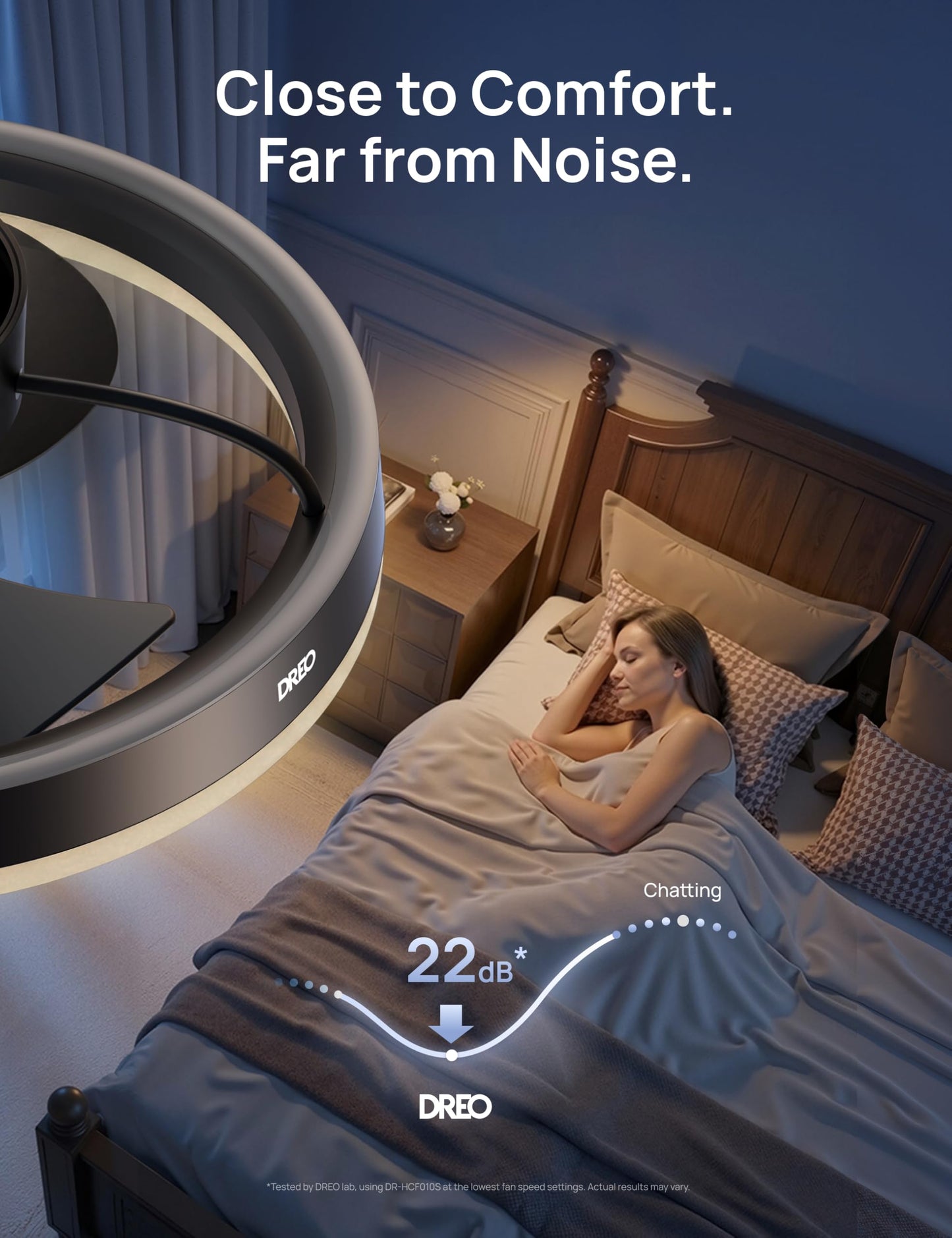 DREO Smart RGBIC Ceiling Fans with Lights, Low profile Ceiling Fan with Alexa/App, 20'' Dimmable Lighting & Color Tuning, 22dB Quiet for Bedroom, Game