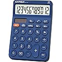 CATIGA 12 Digit Desktop Calculator Basic Desk Calculator with Large LCD Display, Big Buttons, 4 Function, Solar and Battery Dual Power, for Office
