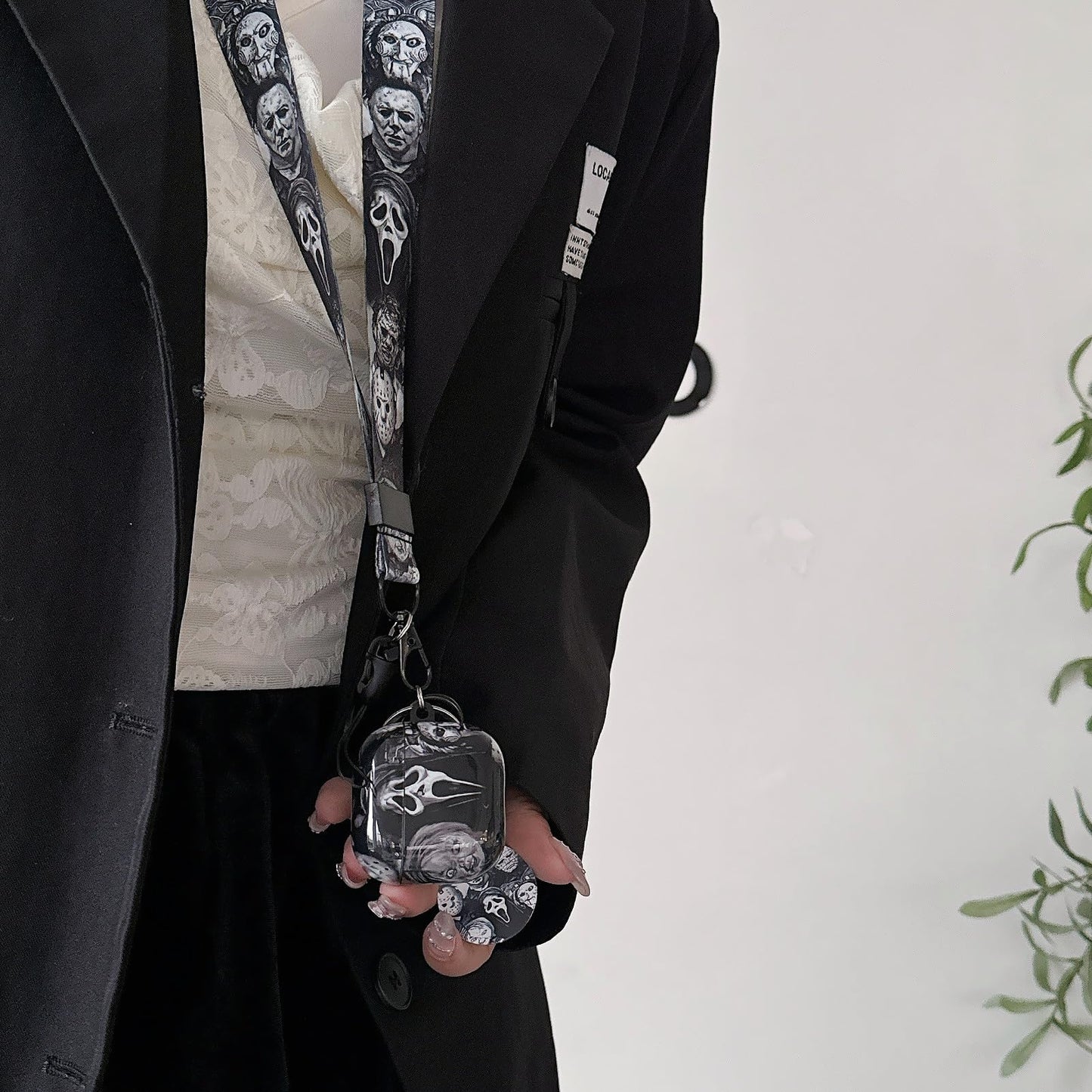 Cool Thrilling Scream Pattern Air pod 4th Generation 2024 Soft TPU Case?with Horror Keychain and Lanyard?Designed for Those who Like Man Women Girl