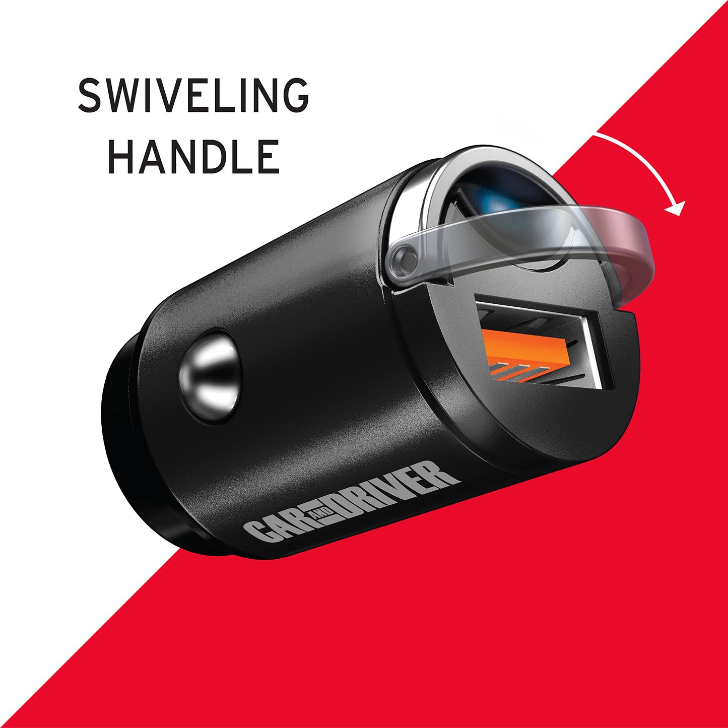 Car and Driver USB Car Charger 30W Fast Charging Car Charger Adapter USB-A QC3.0, Cigarette Lighter Adapter USB Charger 12V, Compatible with iPhone