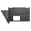 Laptop Replacement Keyboard Compatible for Dell Latitude 3520 E3520 0DJP76 460.0NG07.0032 DJP76 US Layout Black with Palmrest Upper Cover Case Shell