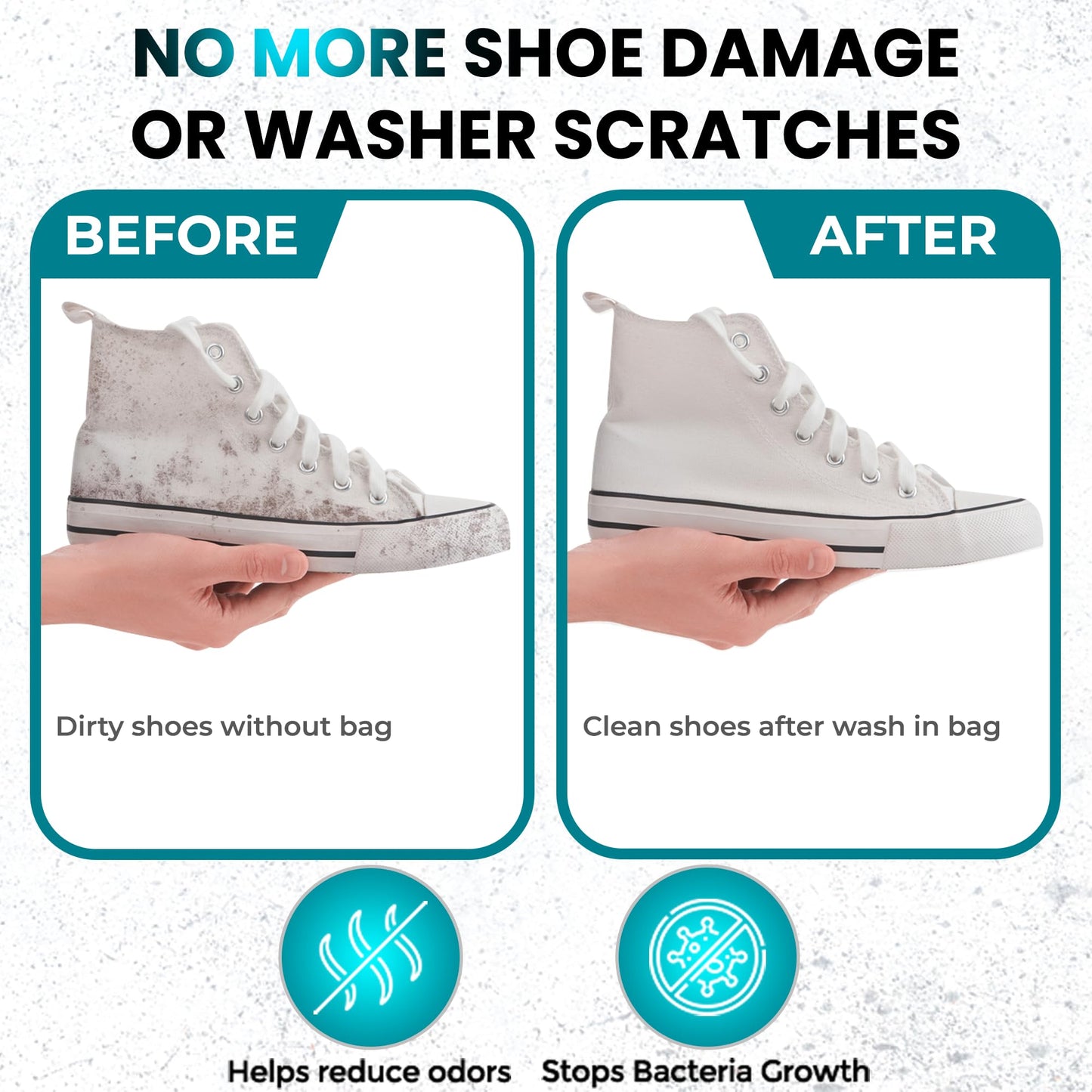 DASZERX 2-Pack Shoe Washing Bags โ Reusable 360ยฐ Wrap for Washing Machine & Dryer, Protect Sneakers, Boots & Delicate Footwear