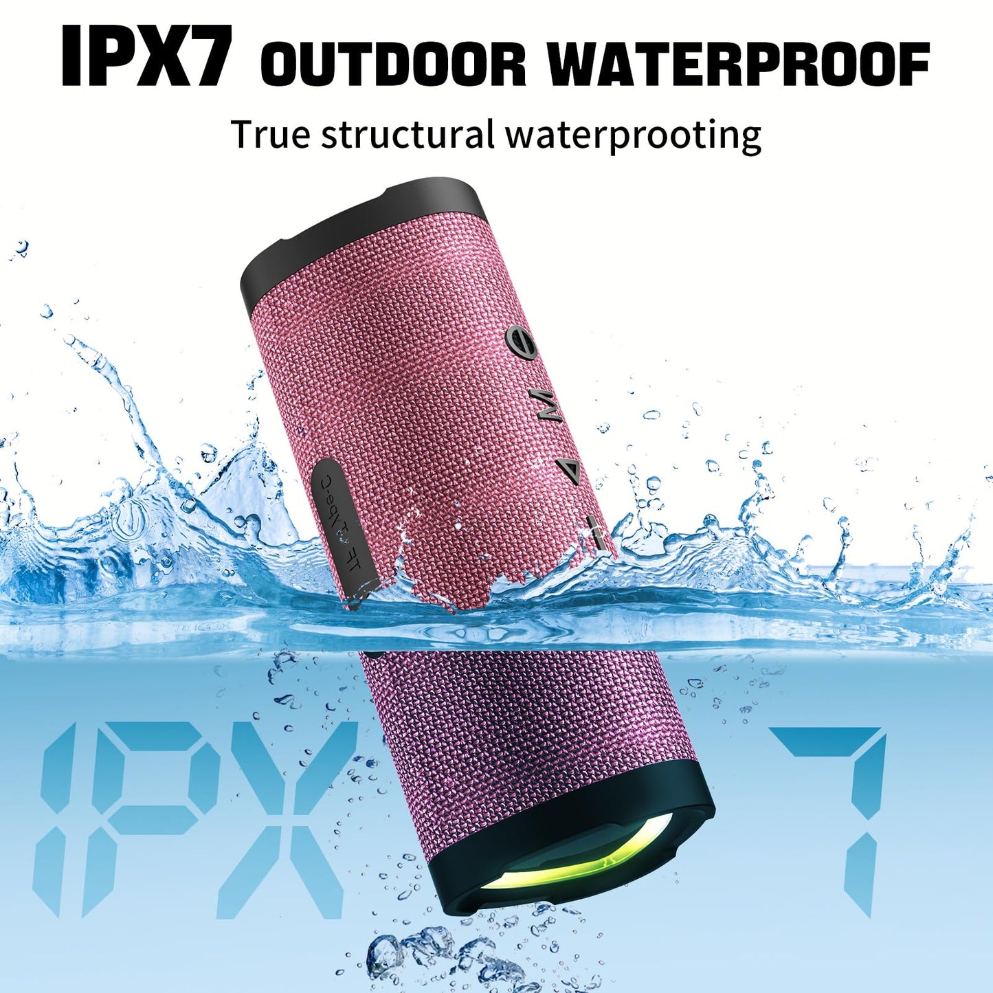 Vanzon Bluetooth Speakers V40 Portable Wireless Speaker V5.0 with 24W Loud Stereo Sound, TWS, 24H Playtime & IPX7 Waterproof, Suitable for Travel