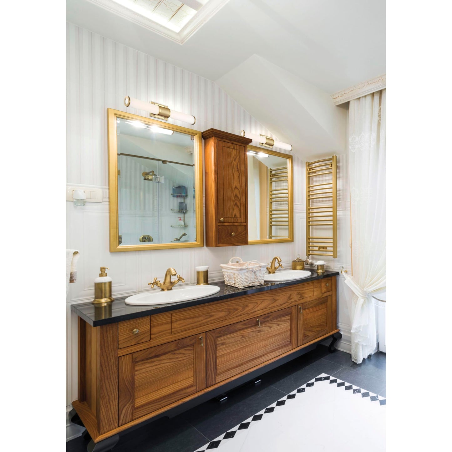 Nuvo 62/1602 Caper LED Vanity Brushed Brass with Frosted Lens, Gold