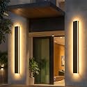 pedforn 47in Outdoor Wall Lights, Long Linear Wall Light, Black LED Exterior Light Fixtures Wall Mount, Dimmable Modern Outdoor Lights, Outside Lights