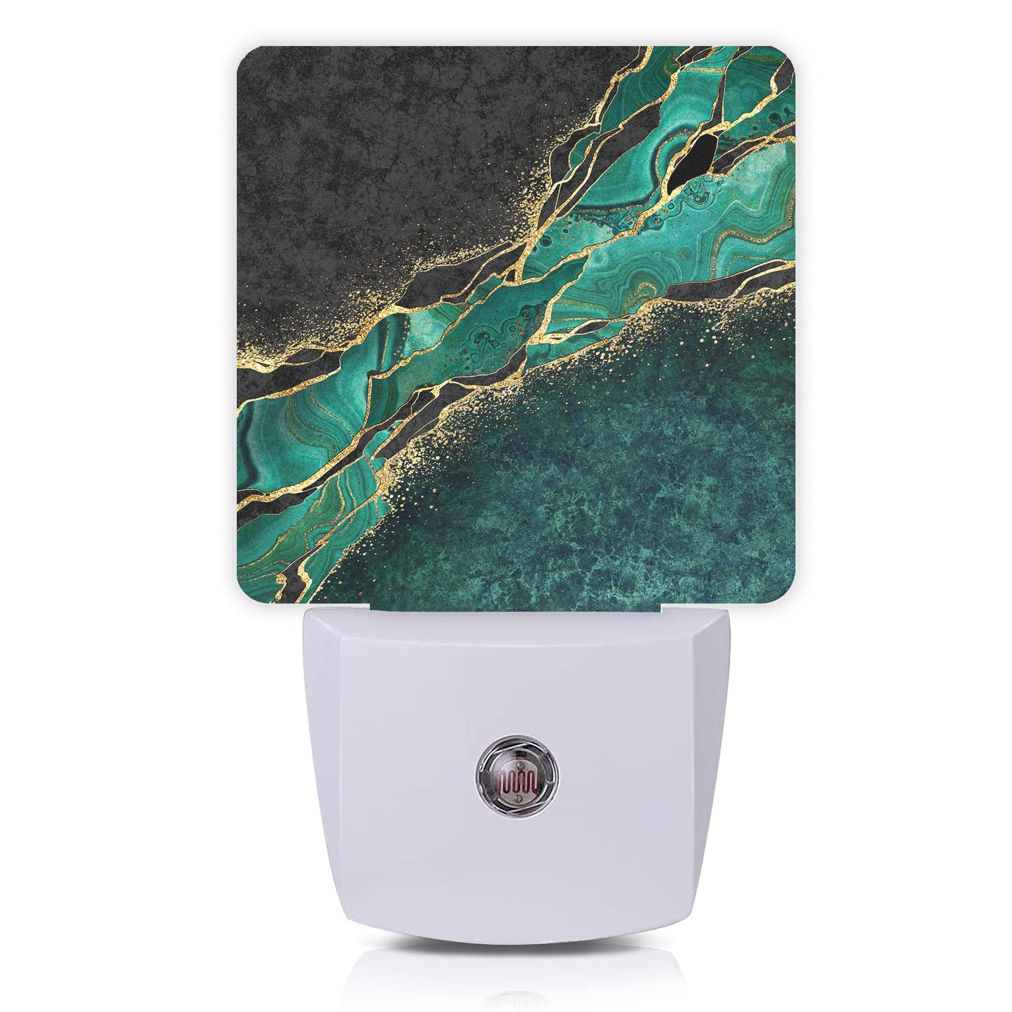Oeaskly Green Marble Night Light,Golden Abstract Marble Veins Night Lights 0.5W Sleep Friendly for Boys Girls Led Night Light Dusk to Dawn Sensor