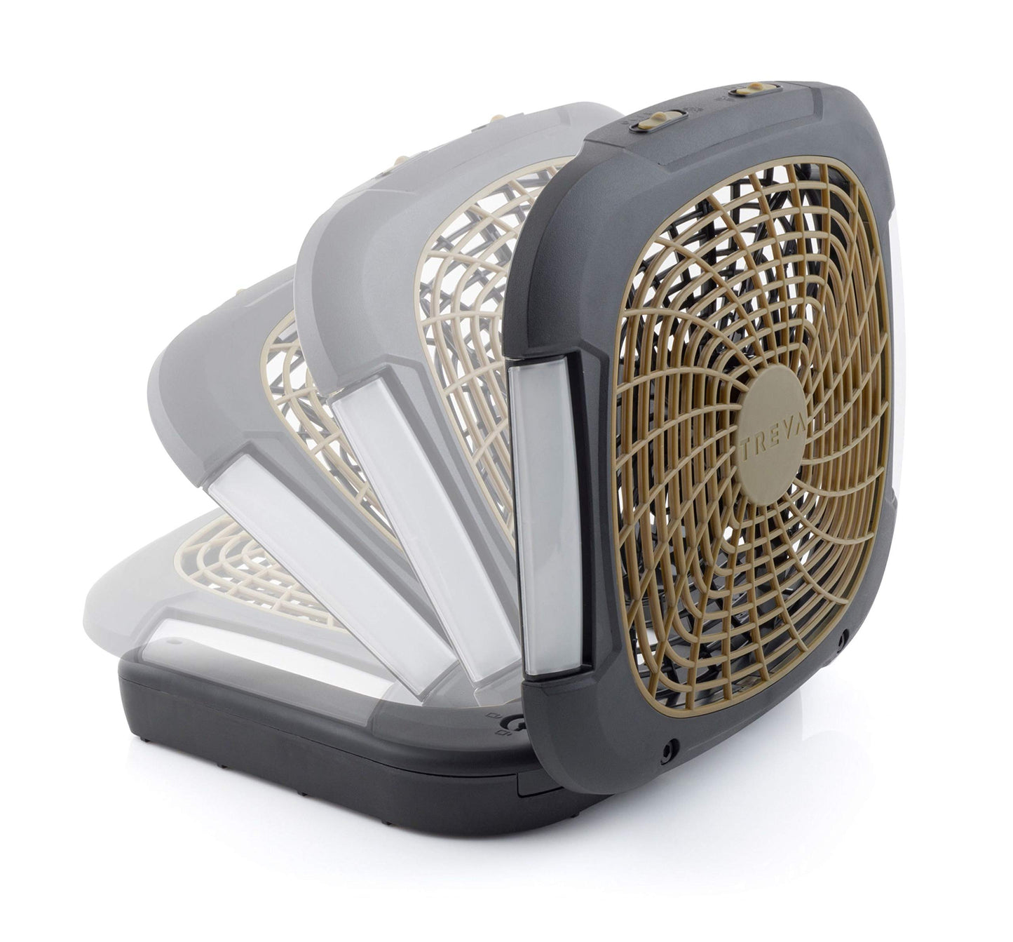 O2COOL Treva 10 in Portable Fan with LED Lights Battery AC Powered 2-Speed