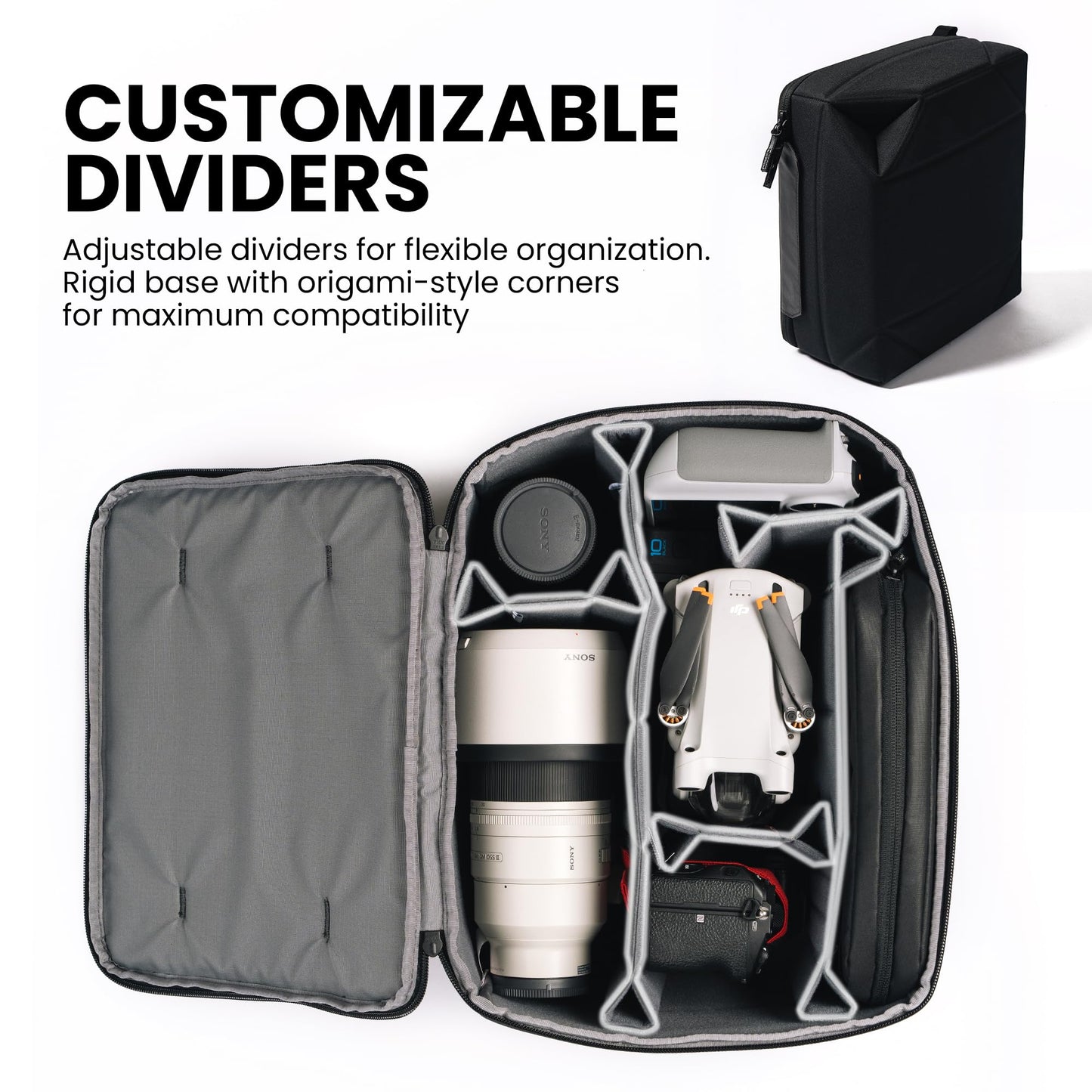 NANUK N-Cubik 13M Camera Bag Insert - Medium Water-Resistant Cube - Shockproof Protective Camera Insert for Backpack (11,4”x 12,5” x 5,1”)