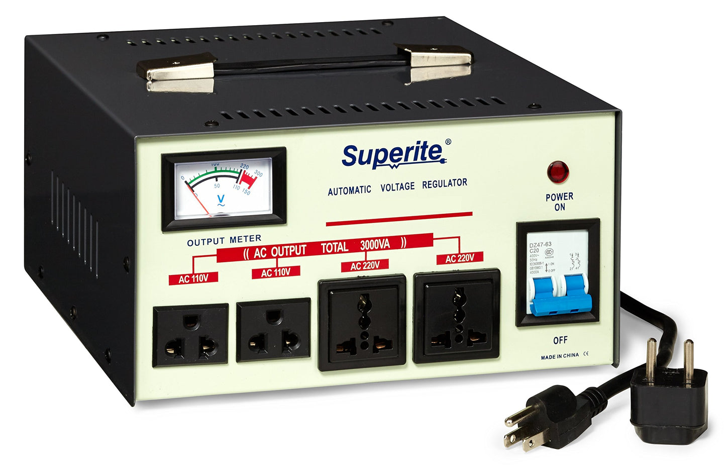 Simran AR- 2000 Watts Voltage Converter Regulator Heavy Duty with Built-in Step Up/Down Transformer 110V / 120V / 240V