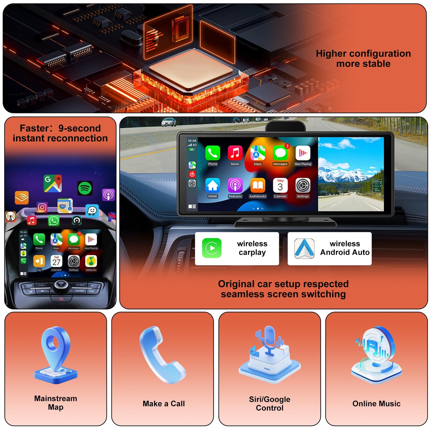 Etwre Wireless CarPlay Adapter 2026 (CP030)