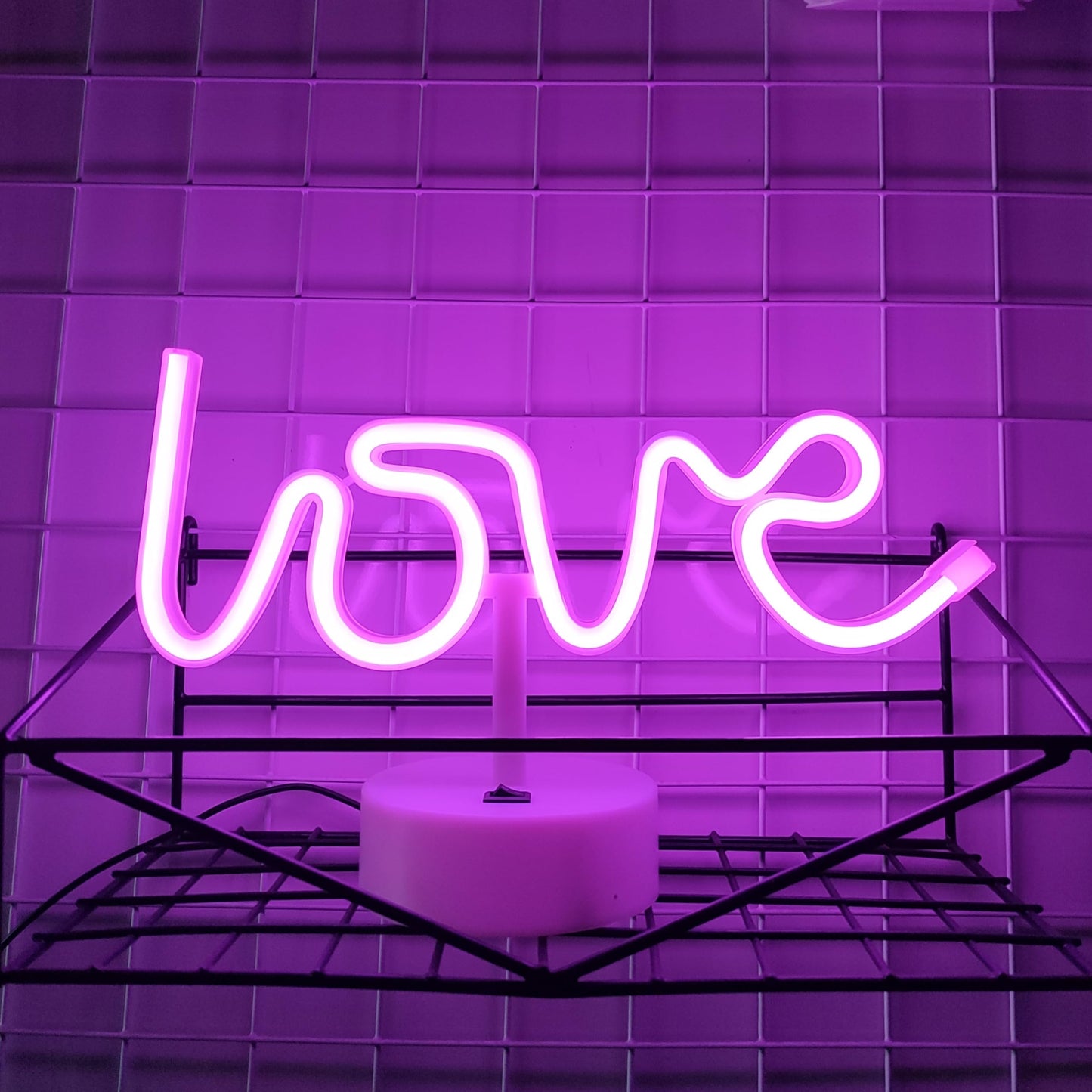 JYWJ Neon Signs with Holder Base,USB or 3-AA Battery Powered Neon Light,LED Table Decoration,Bedroom Wall Decoration,Birthday Gift,Wedding Supplies