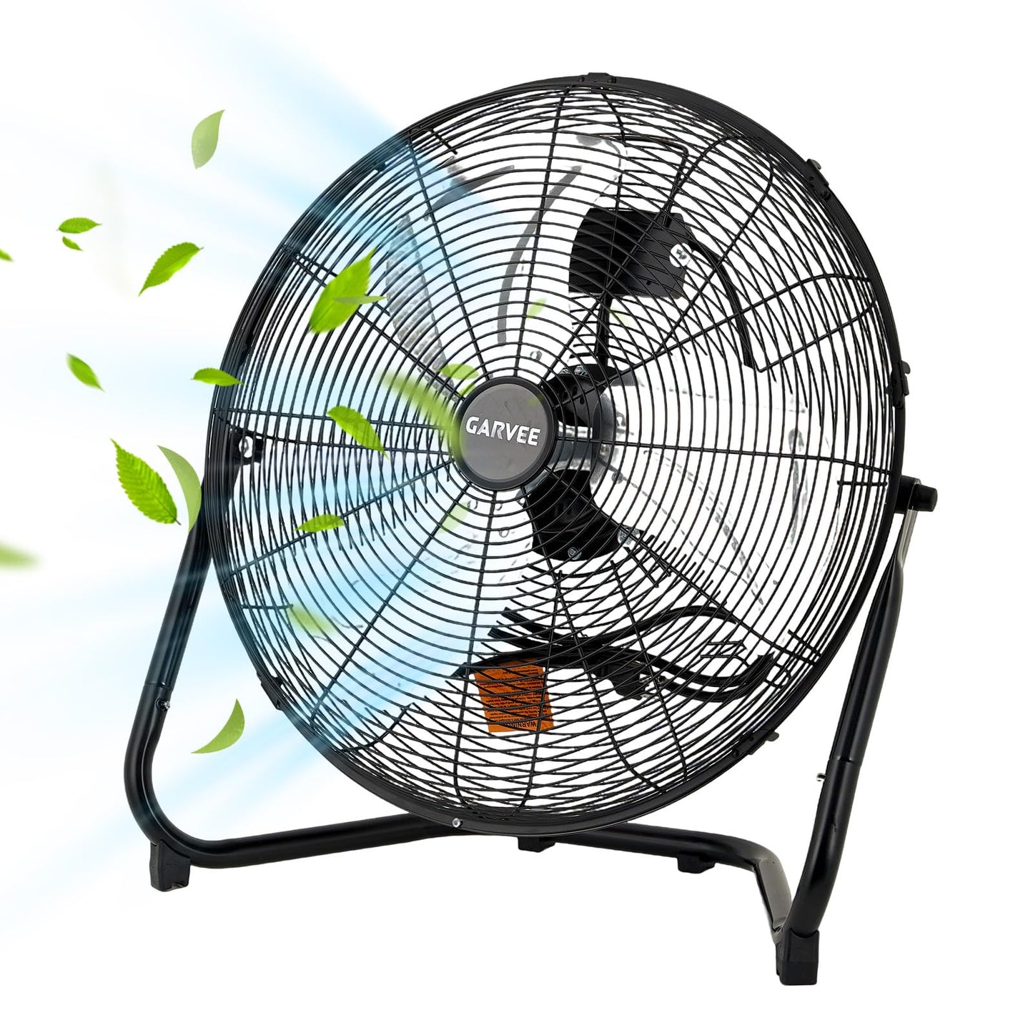 Garvee 18 Inch Floor Fan, 3 Speeds 3300 CFM High Velocity Heavy Duty Industrial Fan, 360° Adjustable Tilt & Carry Handle, 26.2 ft/s Airflow Metal Fan