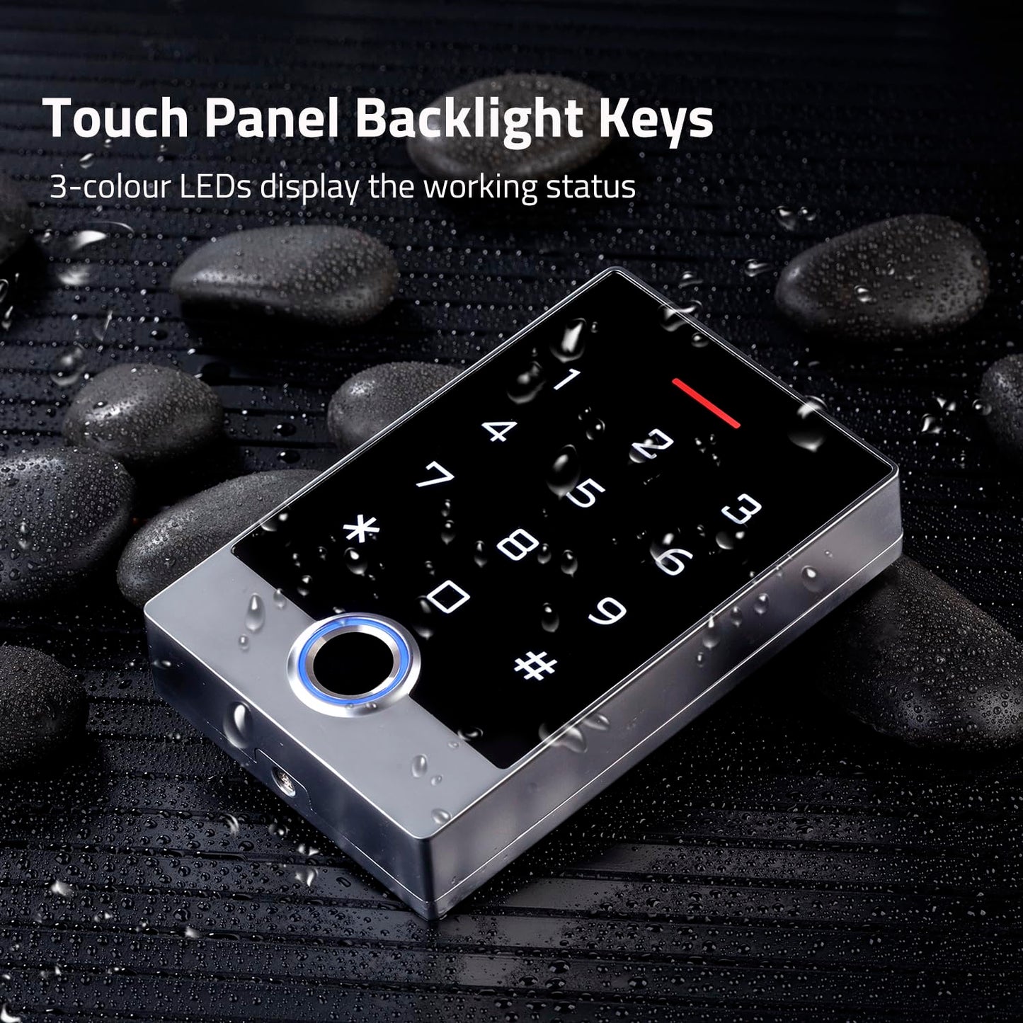Wireless WiFi TUYA Access Control System, Fingerprint Password Stand-Alone Door Access Control Keypad with ID Keyfob, WG26/34 EM Card Reader Access