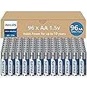 PHILIPS AA Batteries 96 Pack | 1.5v Ultra Alkaline Double A Battery | 132% More Power Then Industry Standard | Long-Lasting | 10-Year Shelf Life…