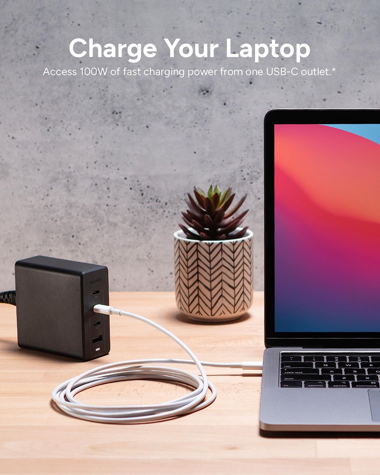 Mophie speedport 120 USB-C Charger GaN 120W, 4-Port Fast Compact Wall Charger for MacBook Pro/Air, iPad Pro, Samsung Galaxy S25/S24, Dell XPS 13