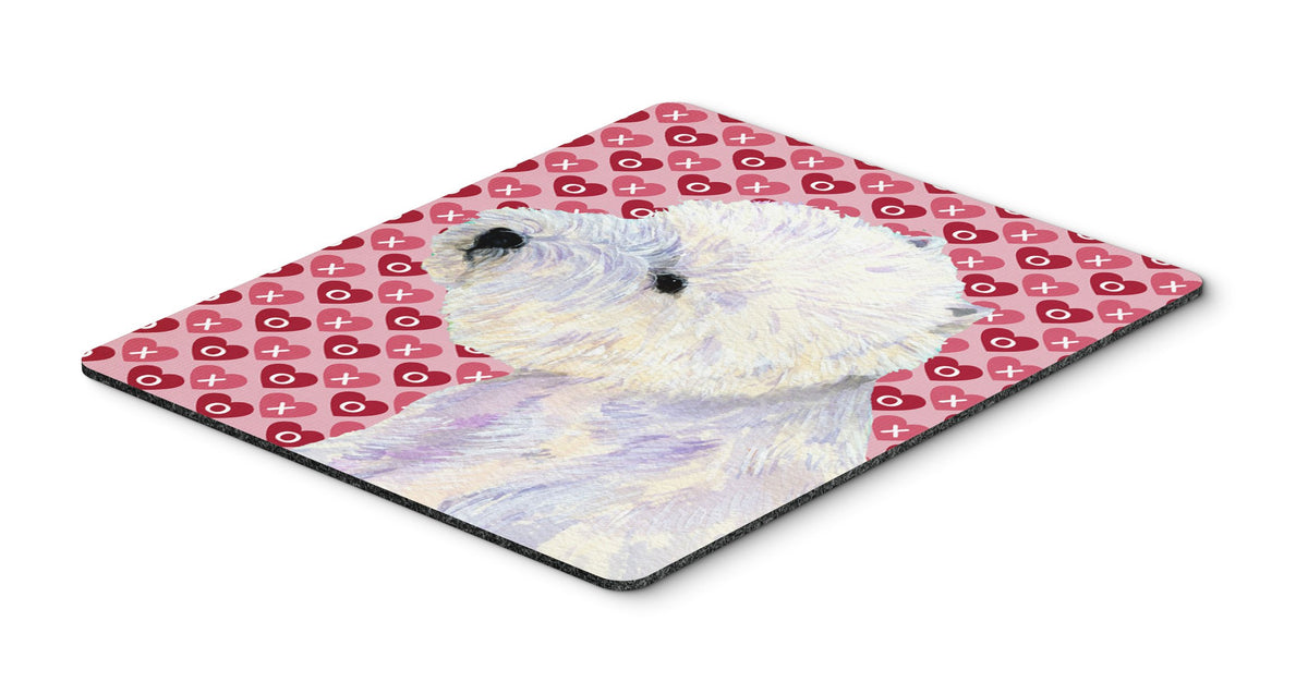 Caroline's Treasures LH9135MP "Westie Hearts Love and Valentine's Day Portrait Mouse Pad, Hot Pad or Trivet" for Home Office Gaming Working Computers