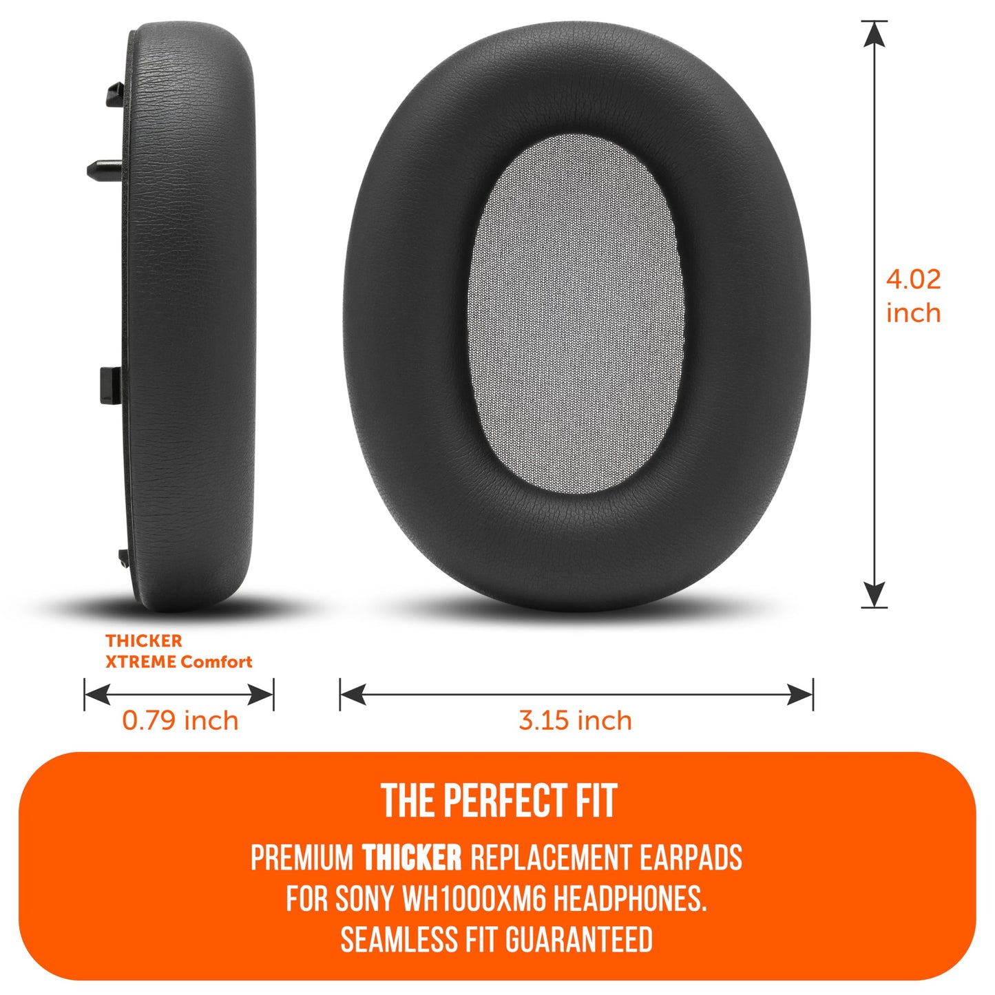 WC PadZ XM6 - Premium Replacement Earpads Compatible with Sony WH-1000XM6 Headphones by Wicked Cushions | Enhanced Comfort, Durable PU Leather & Sound