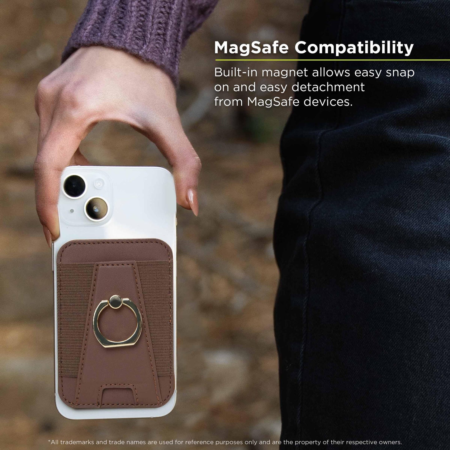 PureGear Mag Wallet Grip Kickstand, Magnetic Card Wallet Holder with Ring Holder for MagSafe iPhone 17,16,15,14,13,12 Series, MagSafe Compatible