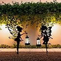 Quterhero Solar Fairy Garden Decor Lights, 2 Packs, Metal Hanging Lanterns with Warm Solar Glow - Exquisite Gifts for Women, Mom, Friends (Fairy