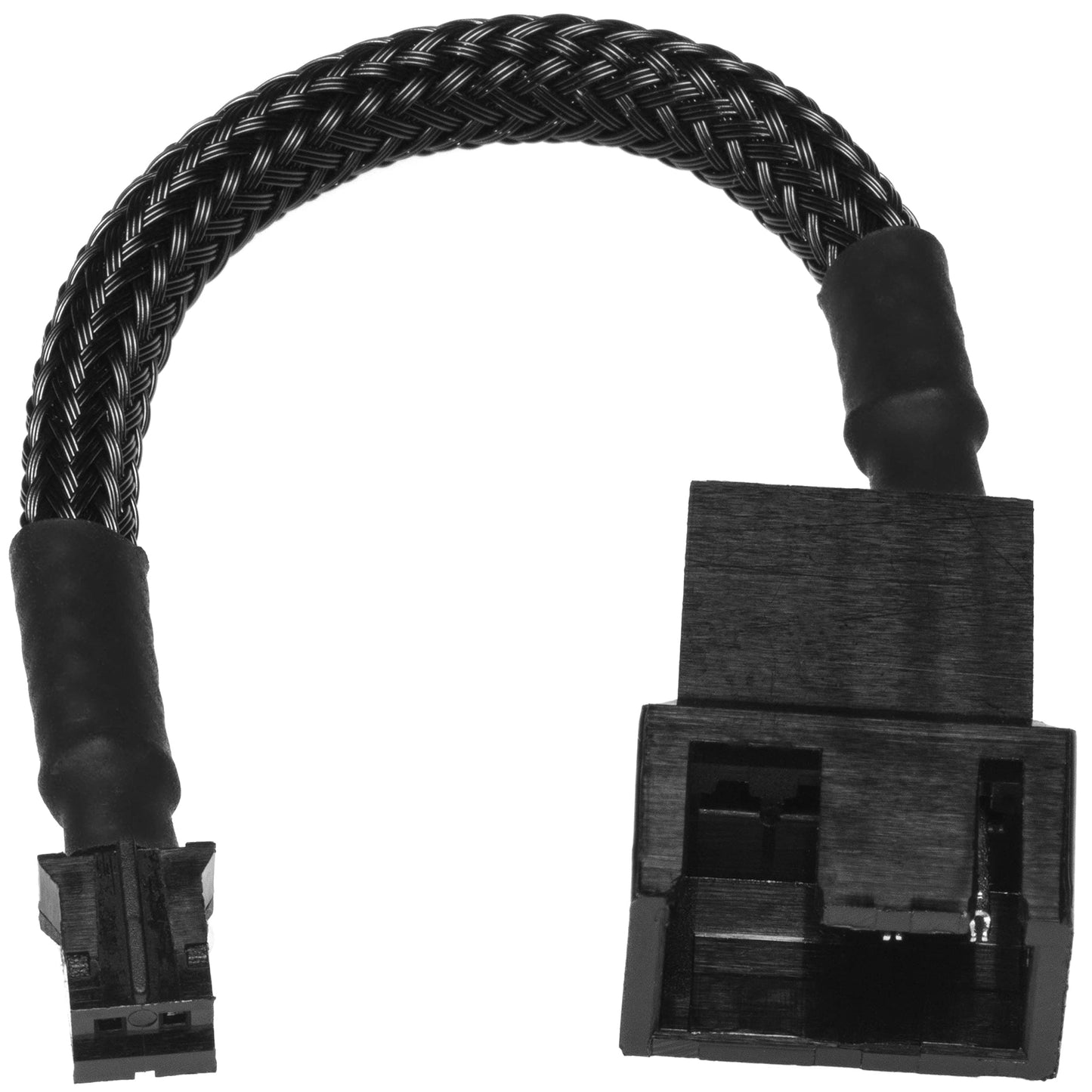 CRJ Micro 2-Pin Fan Adapter Cables (2-Pack) - 4-inch (10cm), Black Sleeved - Connect 3-Pin & 4-Pin PC Fans to Micro 2-Pin JST PH 2.0mm Headers